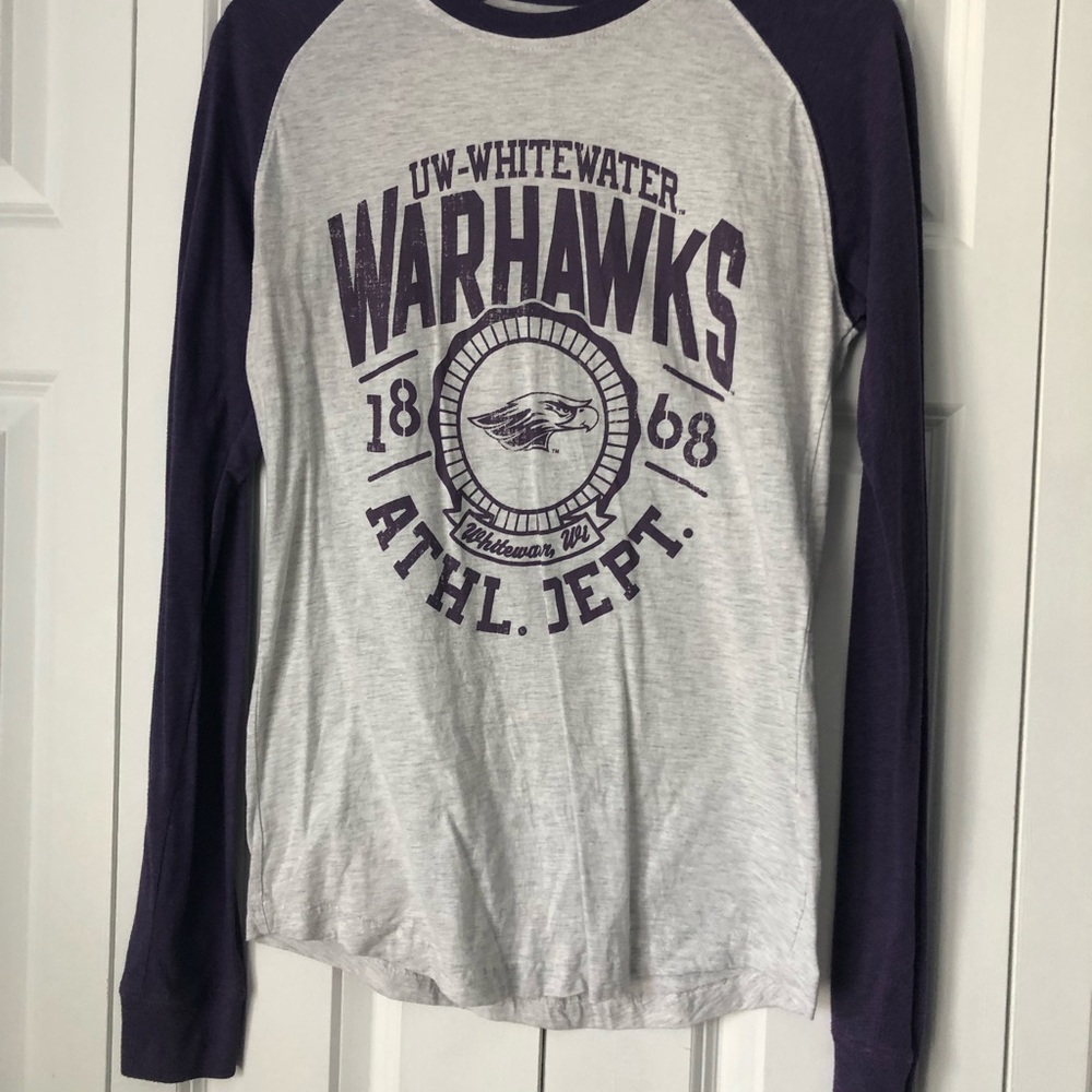 UW Whitewater baseball style T-shirt
